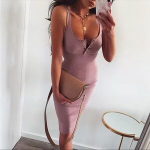Dusty Rose pink tank dress
